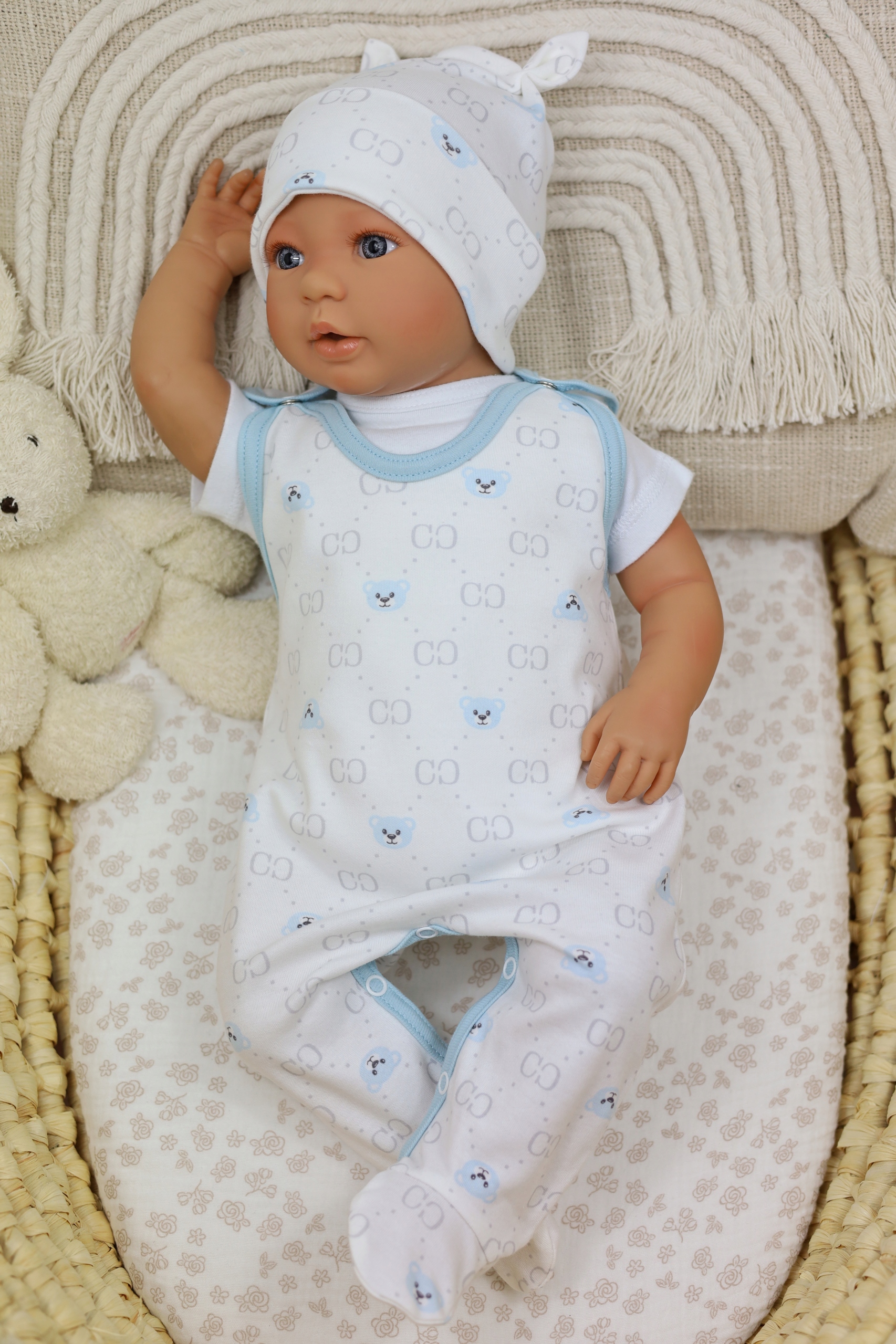 ŚPIOCHY NIEMOWLĘCE ŚPIOSZKI BAWEŁNIANE ROZPINANE r.62 BABY BEAR /52/ Rozmiar (new) 62 (57 - 62 cm)