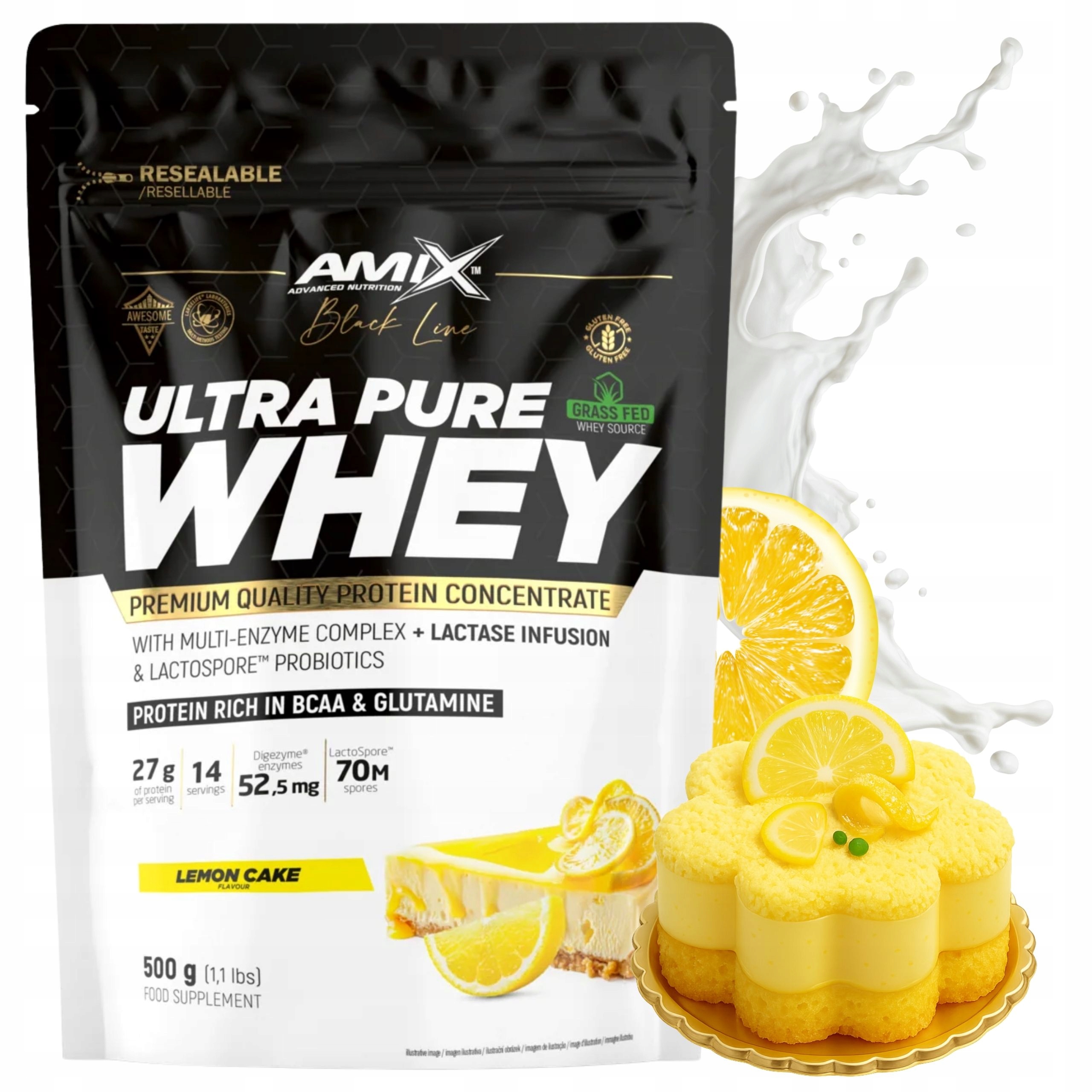 Wpc protein Amix Pure Whey Protein Digezyme Citronová příchuť 500 g