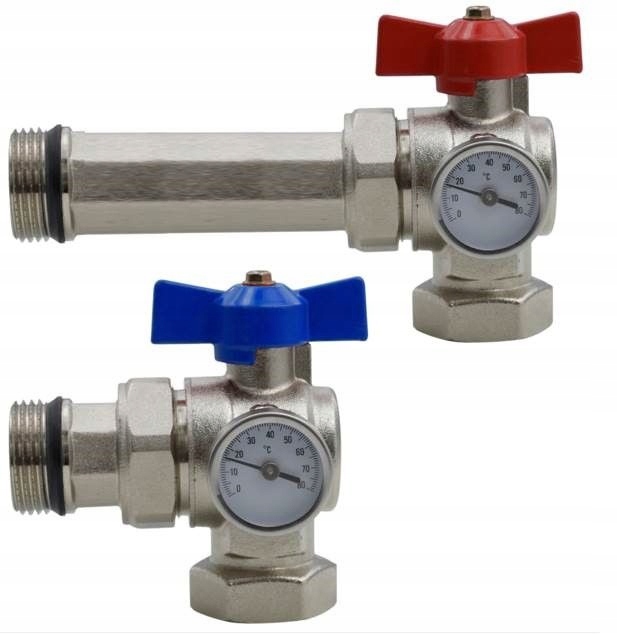 Kulový Ventil S Průměrem Vnitřní Závit.samousz.z Term Mot Vnitřní Závit/vnější Závit Úhel 1"DLOUHÝ+KRÁTKÝ-KPL Prov