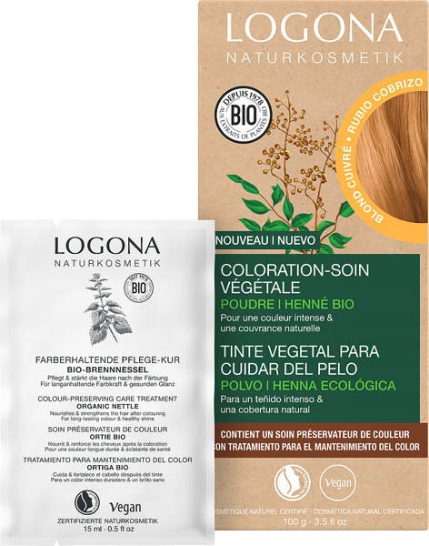 Logona Rostlinná barva na vlasy v prášku 02 Měděná Blond