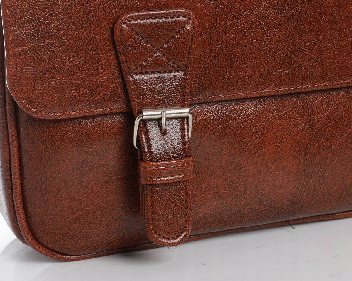 KARMELOWA LISTONOSZKA MĘSKA TORBA NA RAMIĘ SOLOME Wzór dominujący bez wzoru