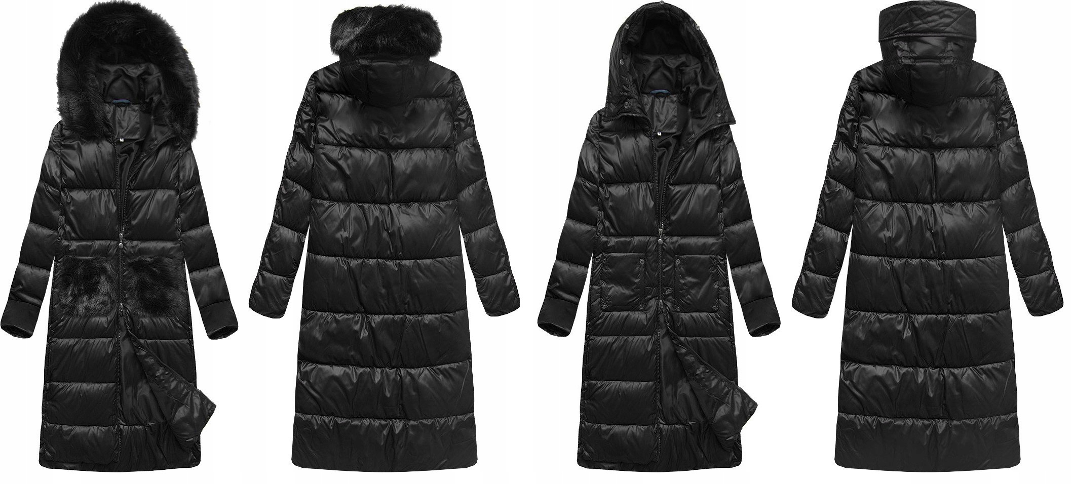 

Kurtka Płaszcz Długa Zimowa Parka Kaptur Futro S