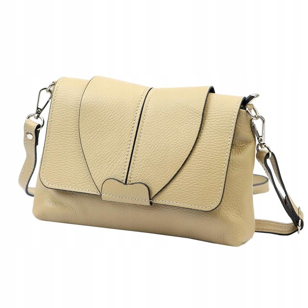 Dámská kabelka Luka 24-005 Tmavě béžová Kožená Kabelka Přes Rameno s páskem