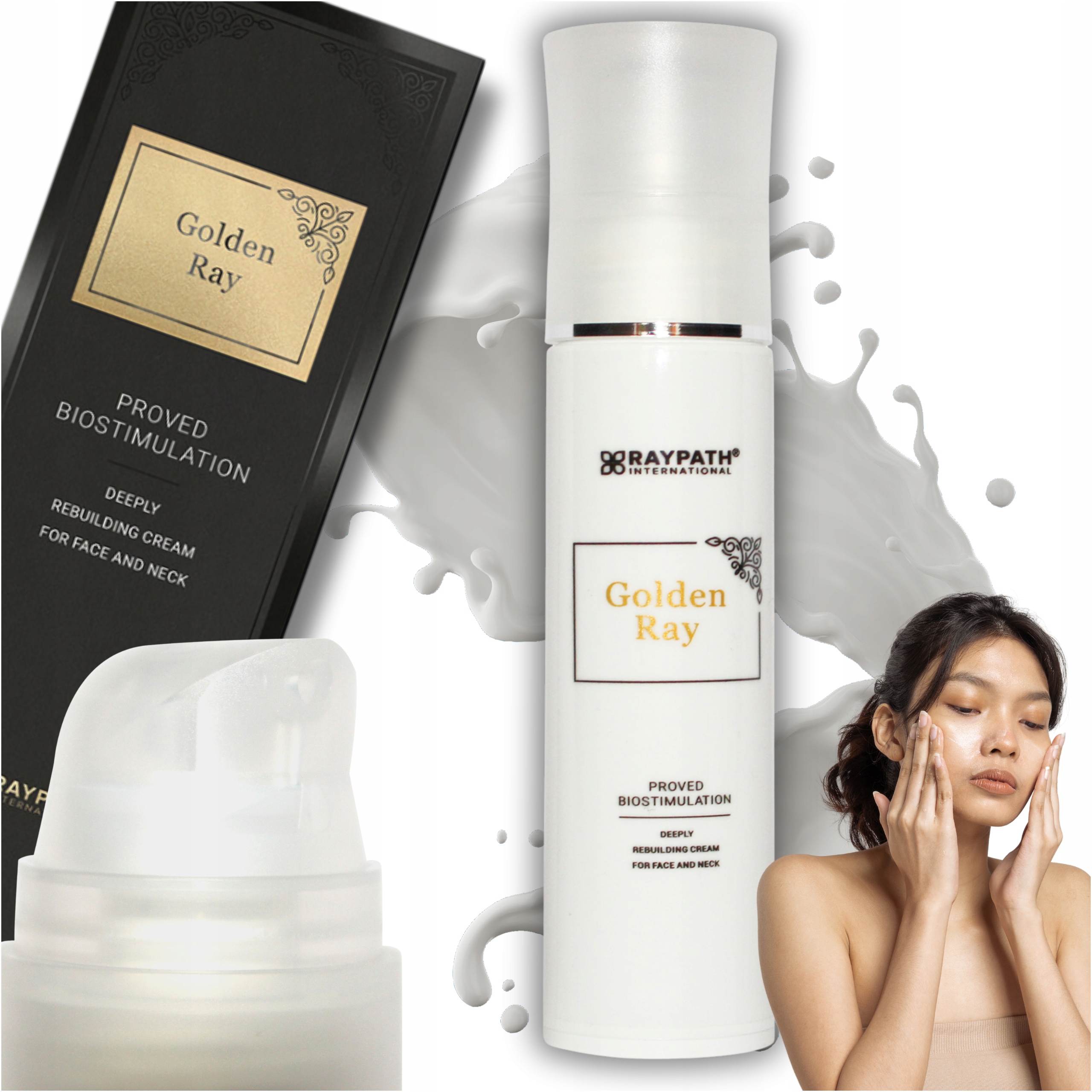 Raypath krem do twarzy Golden Ray 50ml nawilżający Przeciwzmarszczkowy