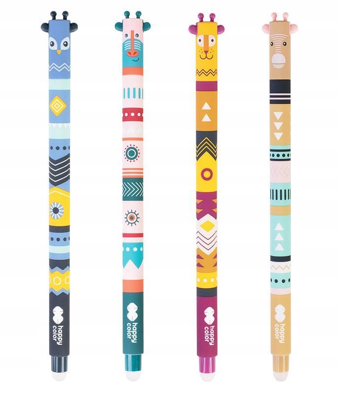 

Długopisy usuwalne Afrykanki Boho 4szt Happy Color