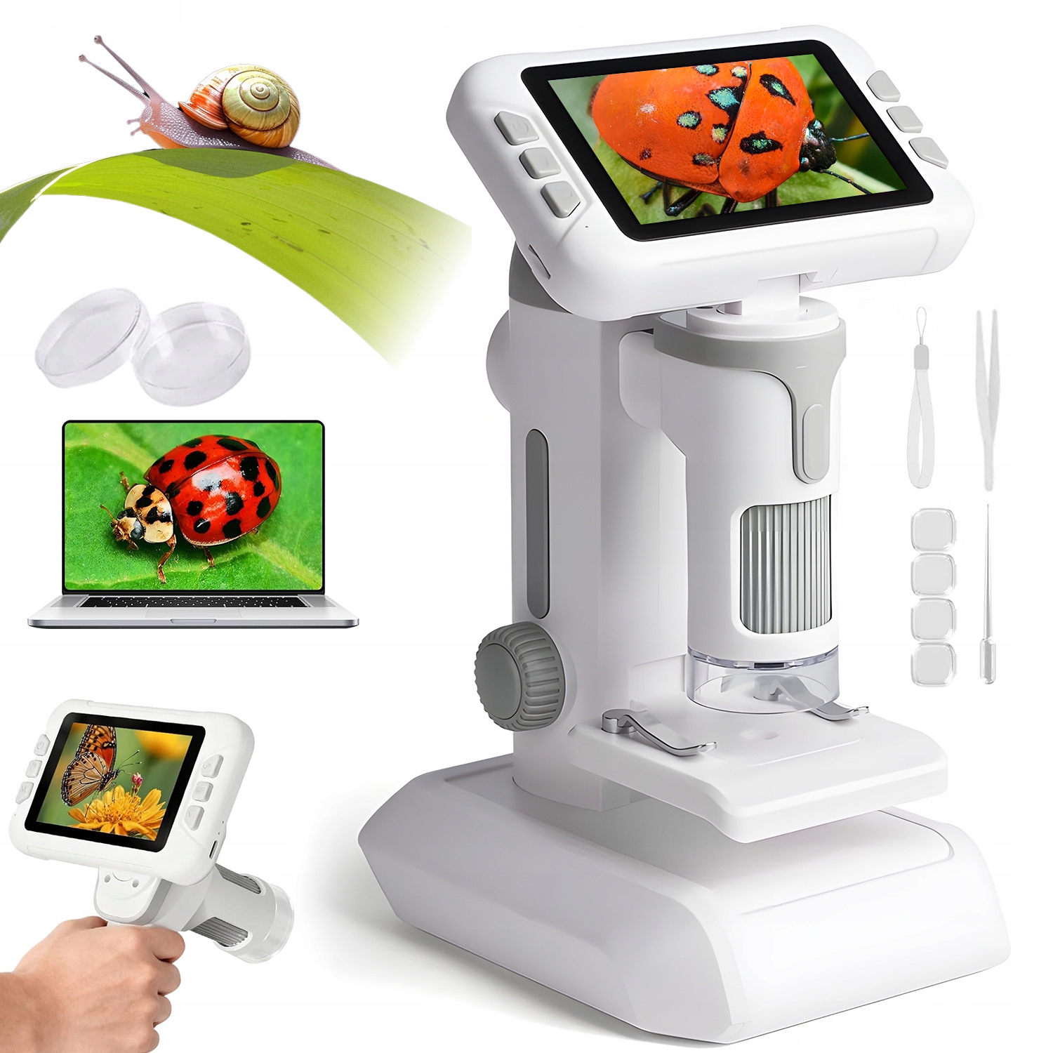 Digitální Mikroskop Pro Děti 100X-1600X 4.0 Ips 1080P Výuka Zábavy
