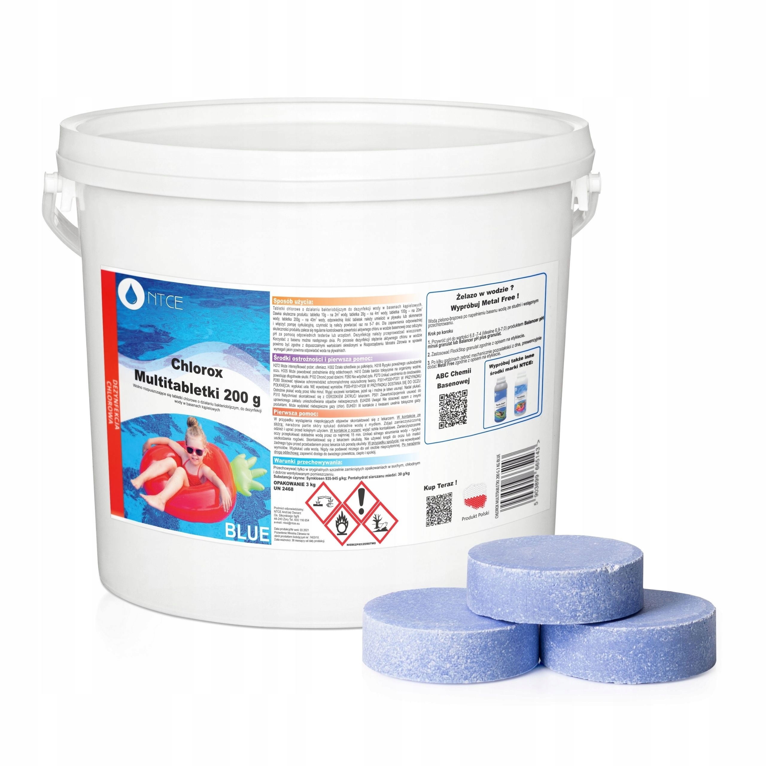 

Tabletki Chlor Do Basenu Blue Water 3kg 200g