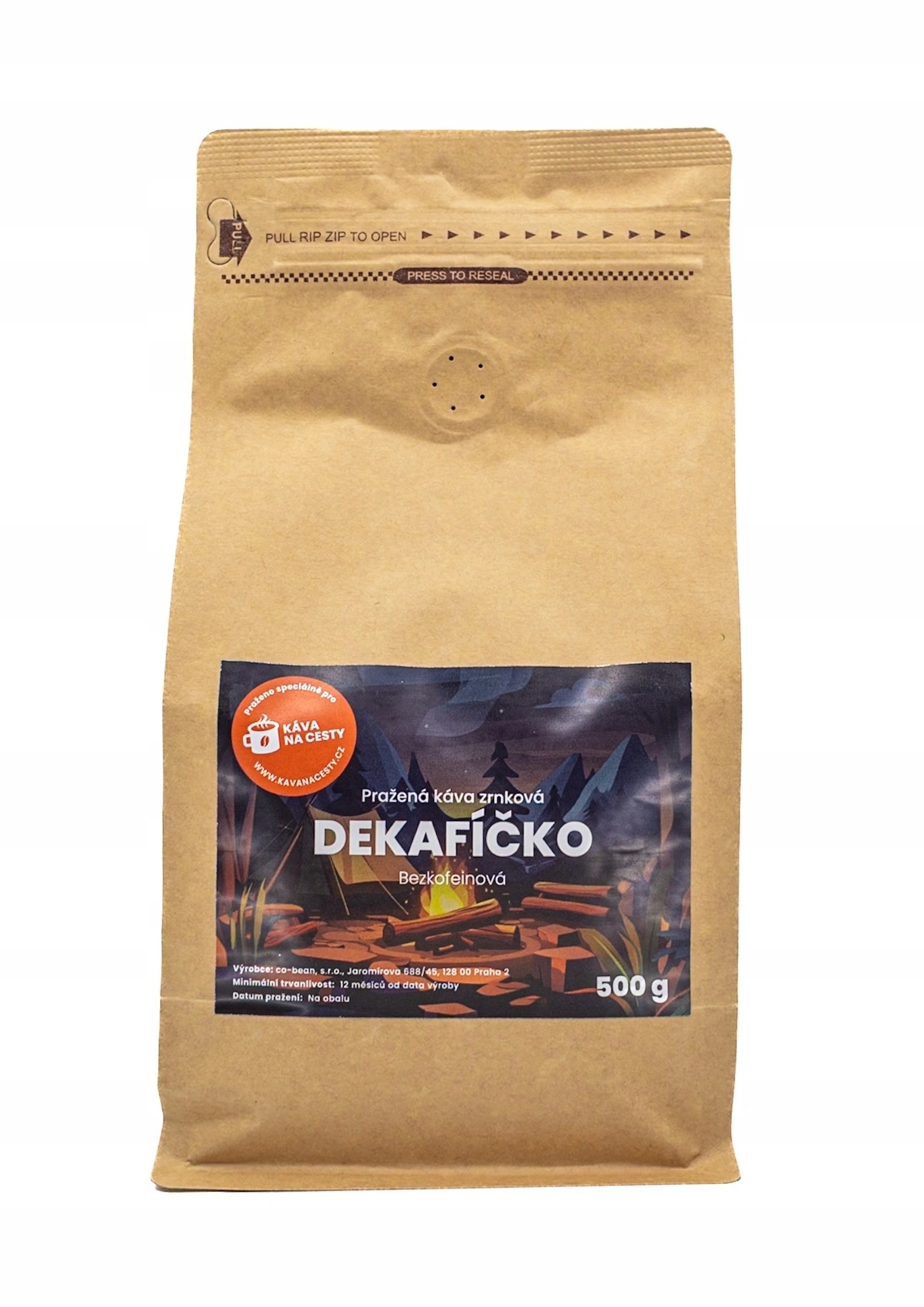 Zrnková káva Káva na cesty Dekafíčko 500 g