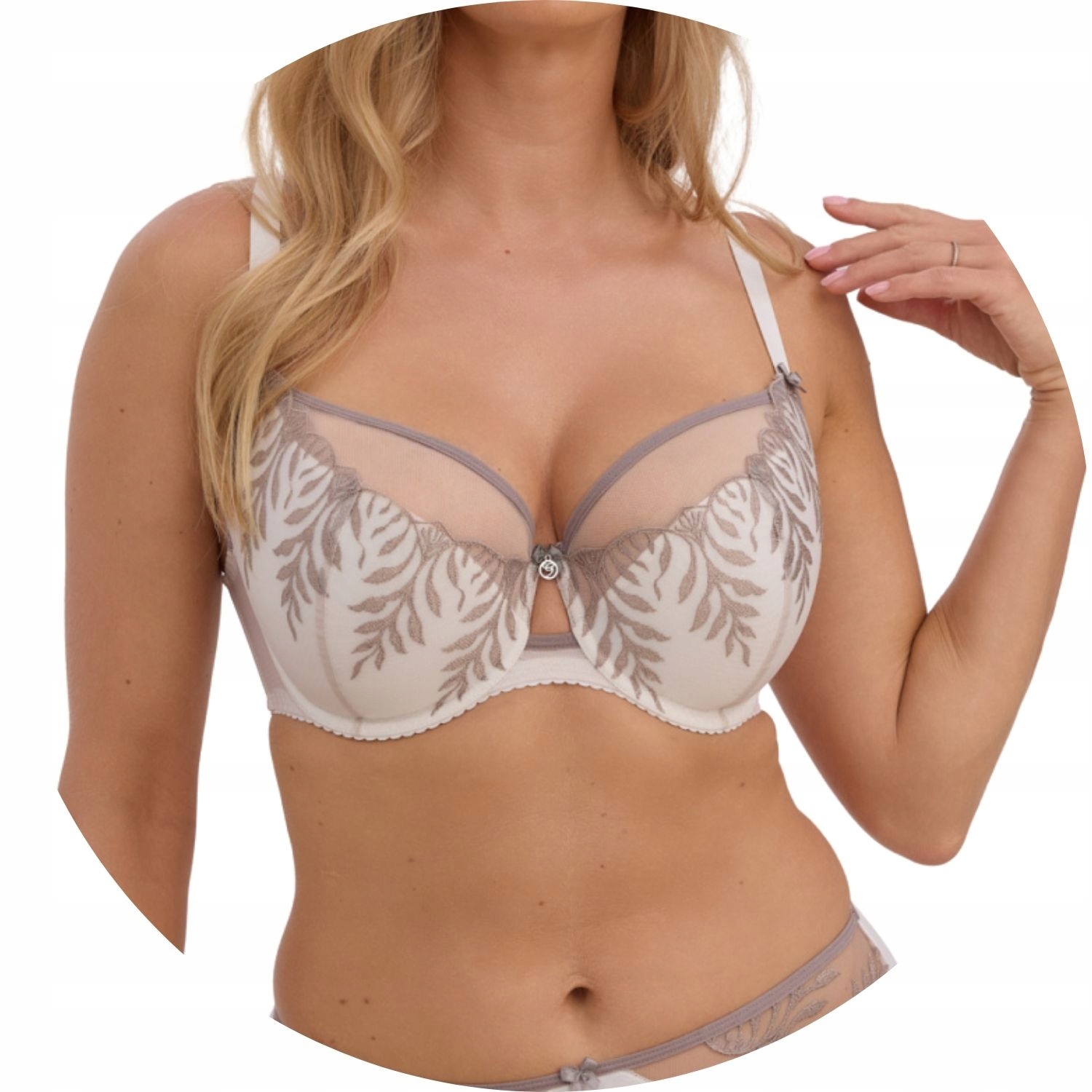 Polovyztužená podprsenka Semi Soft Gaia 1356 Judith ecru-šedá 80G