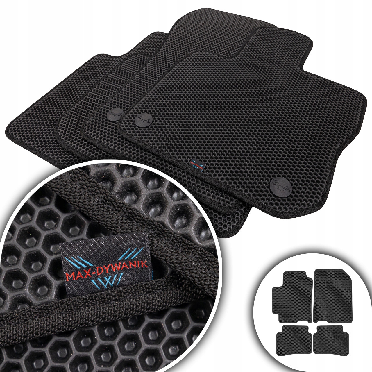 Kia Stonic 2017 Koberce Eva Eternity Čierne Honey