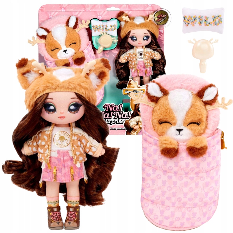 NANANA SURPRISE CAMPING DOLL MYRA WOODS+AKCESORIA