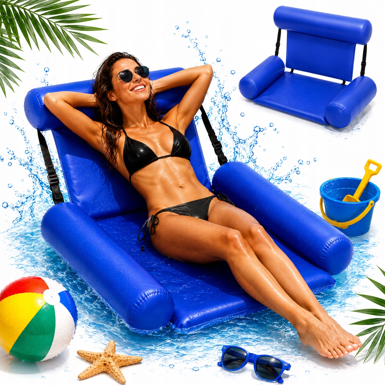 Leżak Wodny Hamak Materac Do Pływania Sofa Pływająca Na Basen Plażę Morze