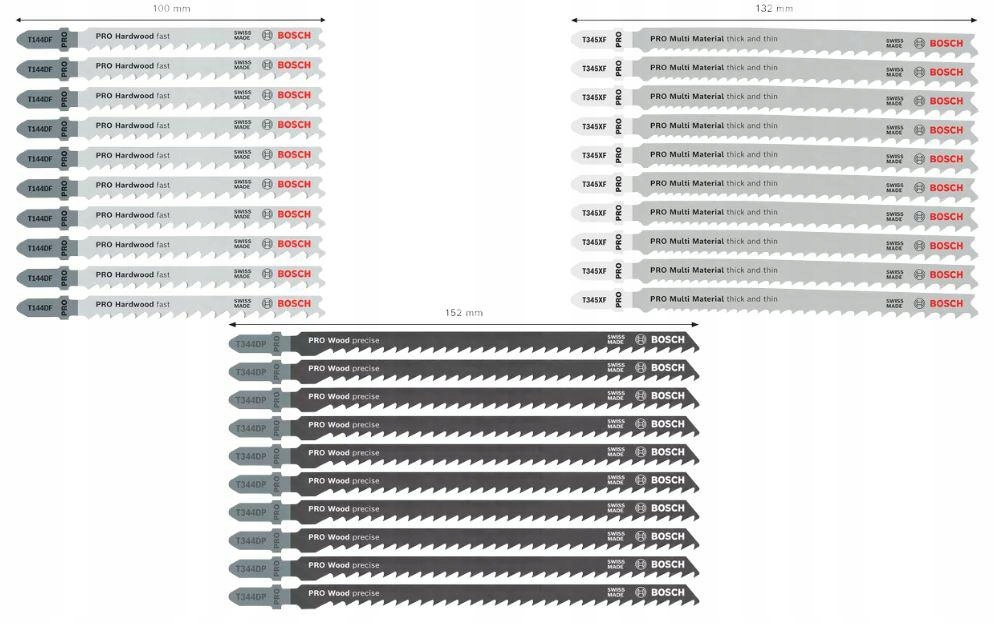 Bosch Pilový List T Set Pro Wood And Metal Rough Cut 100mm 30ks