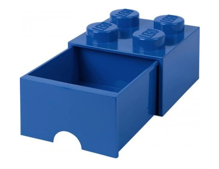 Lego Kontejner Krabička Klocek 4 Modrý S Zásuvkou 25 cm 40051731