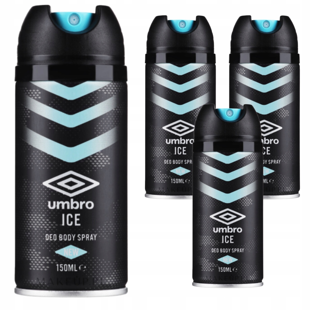 UMBRO Dezodorant Męski Spray Dla Mężczyzn Umbro Ice Długotrwała Ochrona x4