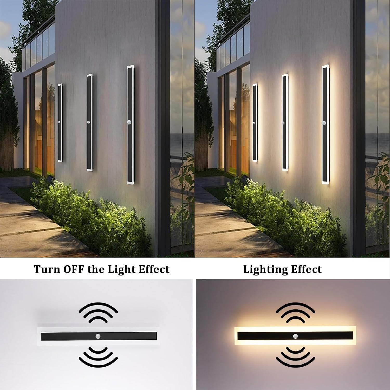 ANKBOY Nowoczesna Lampa Ścienna LED z Czujnikiem Ruchu IP65 do Ogrodu 4500K — miniatura 6