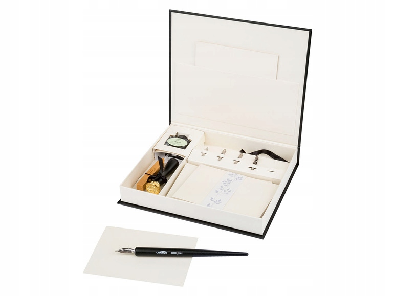 ZESTAW DO KALIGRAFII PROFESJONALNY 30 ELEMENTÓW TUSZ WOSK PIECZĘĆ PREZENT EAN (GTIN) 0000341414139