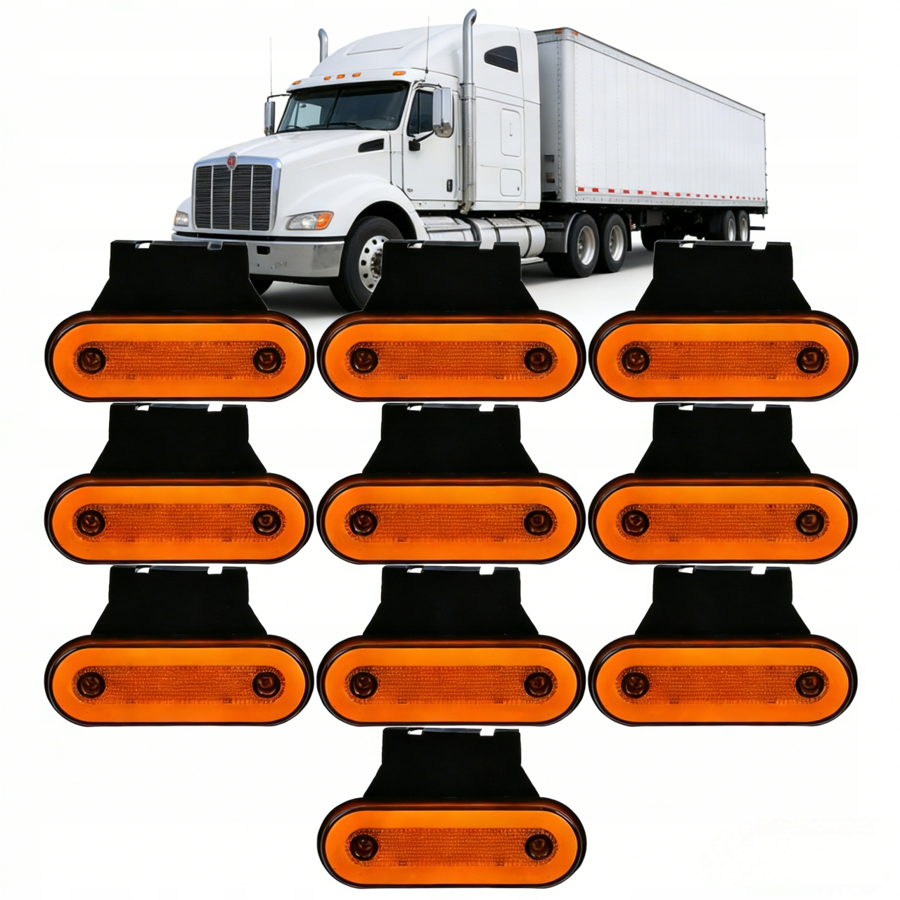 V10x Obrysové Světlo Oranžová 20 Led diodová Obrysovka 115 mm 12 V 24 V