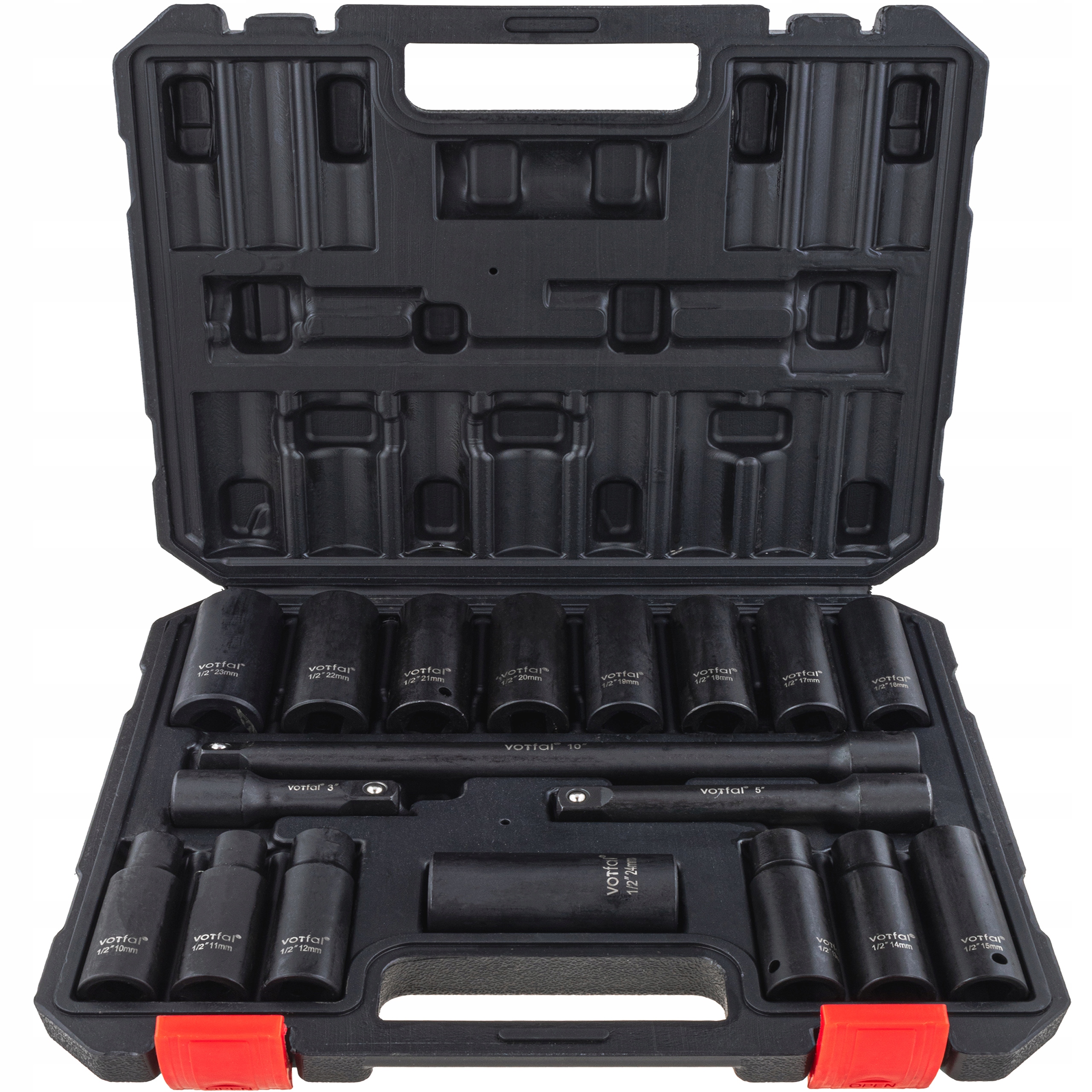 Zestaw Nasadek Udarowych 10-24 MM Nasadki Udarowe 1/2 Udar 18 El Przedłużek