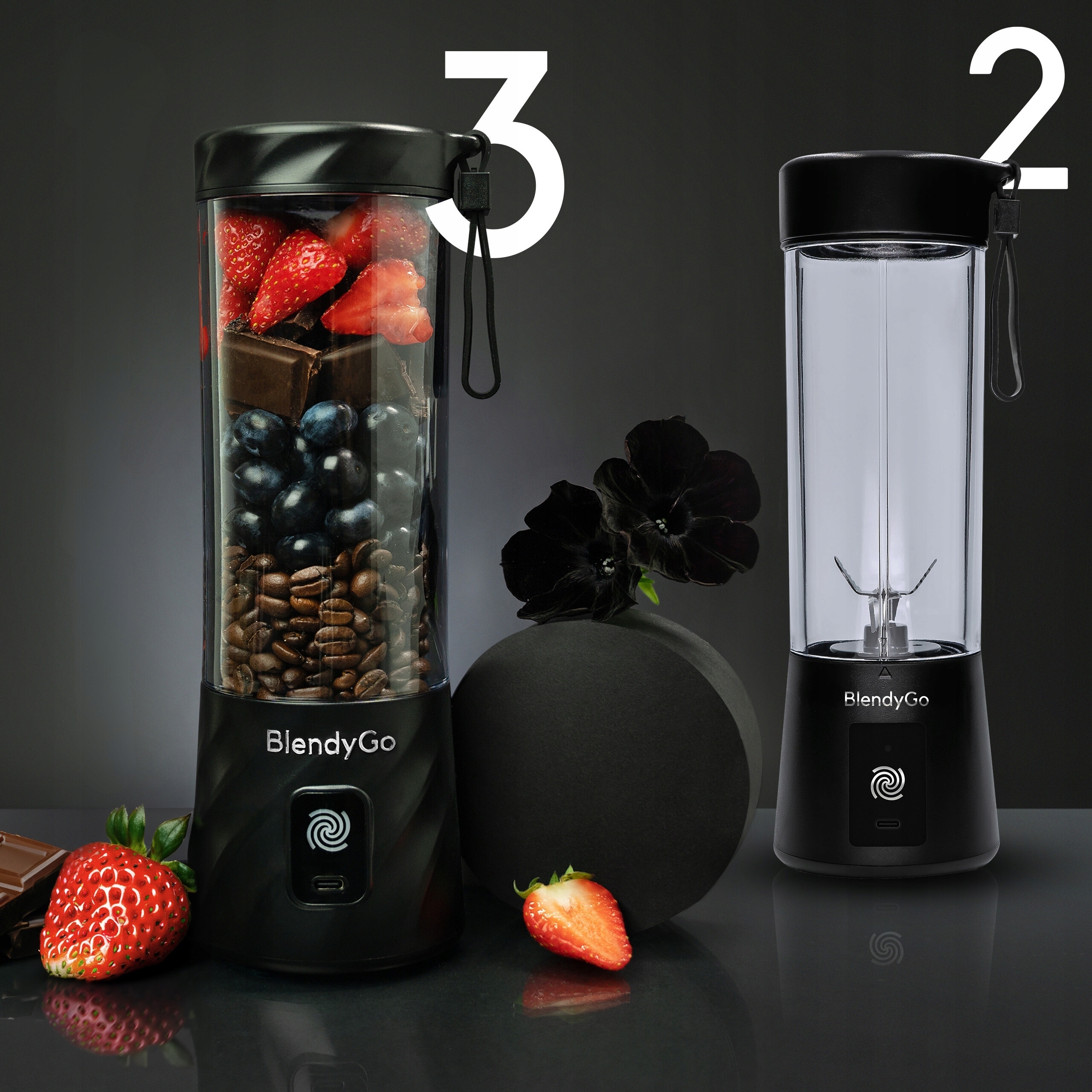 BLENDYGO 3 Blender Smoothie Maker Mini Przenośny USB 550 ml BPA Free — miniatura 15