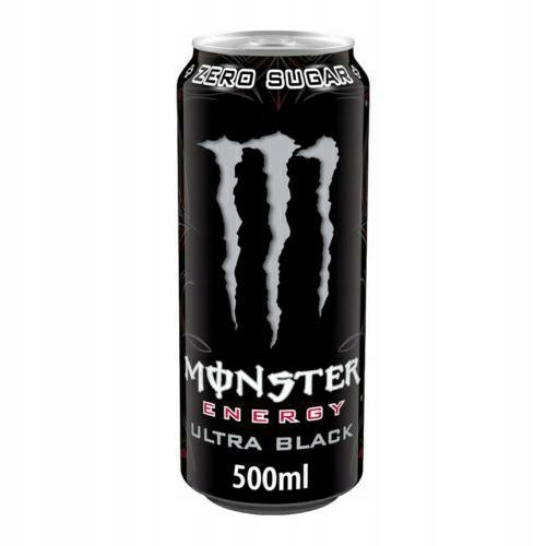 12 Sztuk Monster Ultra Black Zero 0,5L Napój Energetyk Czarna Puszka