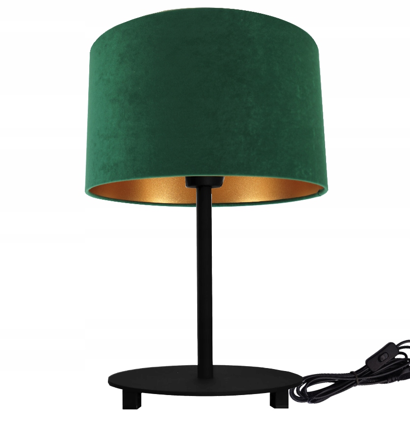 

Lampka Nocna Biurkowa Druciana Abażur Mirror Welur
