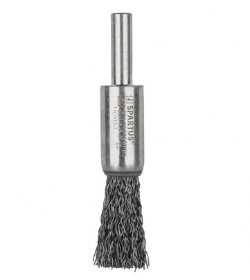 Spartus Szczotka Pędzelkowa fi 12mm Drut Stalowy Falisty 0,3mm Trzpień 6mm