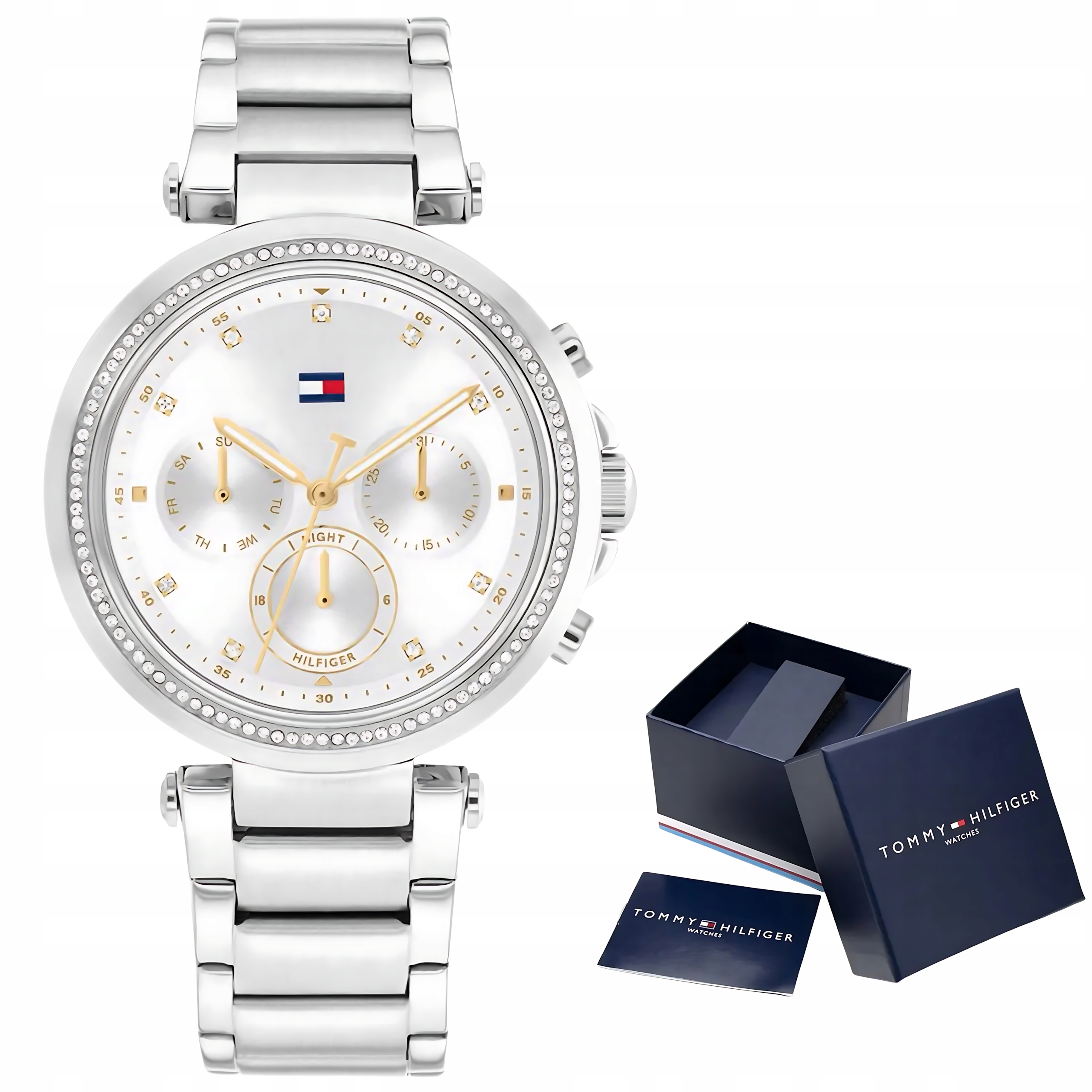 Dámské hodinky Tommy Hilfiger 1782701 Emily Stříbrné s zirkony WR50 Box