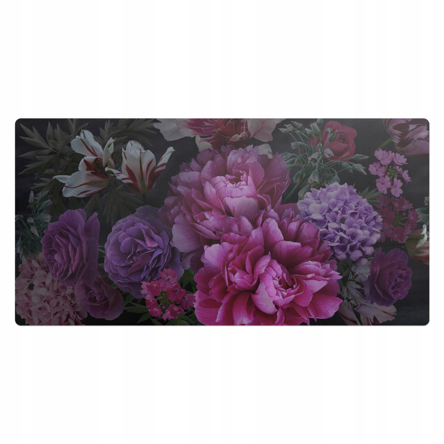 Moderní vinylová podložka pod klávesnici Tmavé květiny v utajení 100 x 50 cm