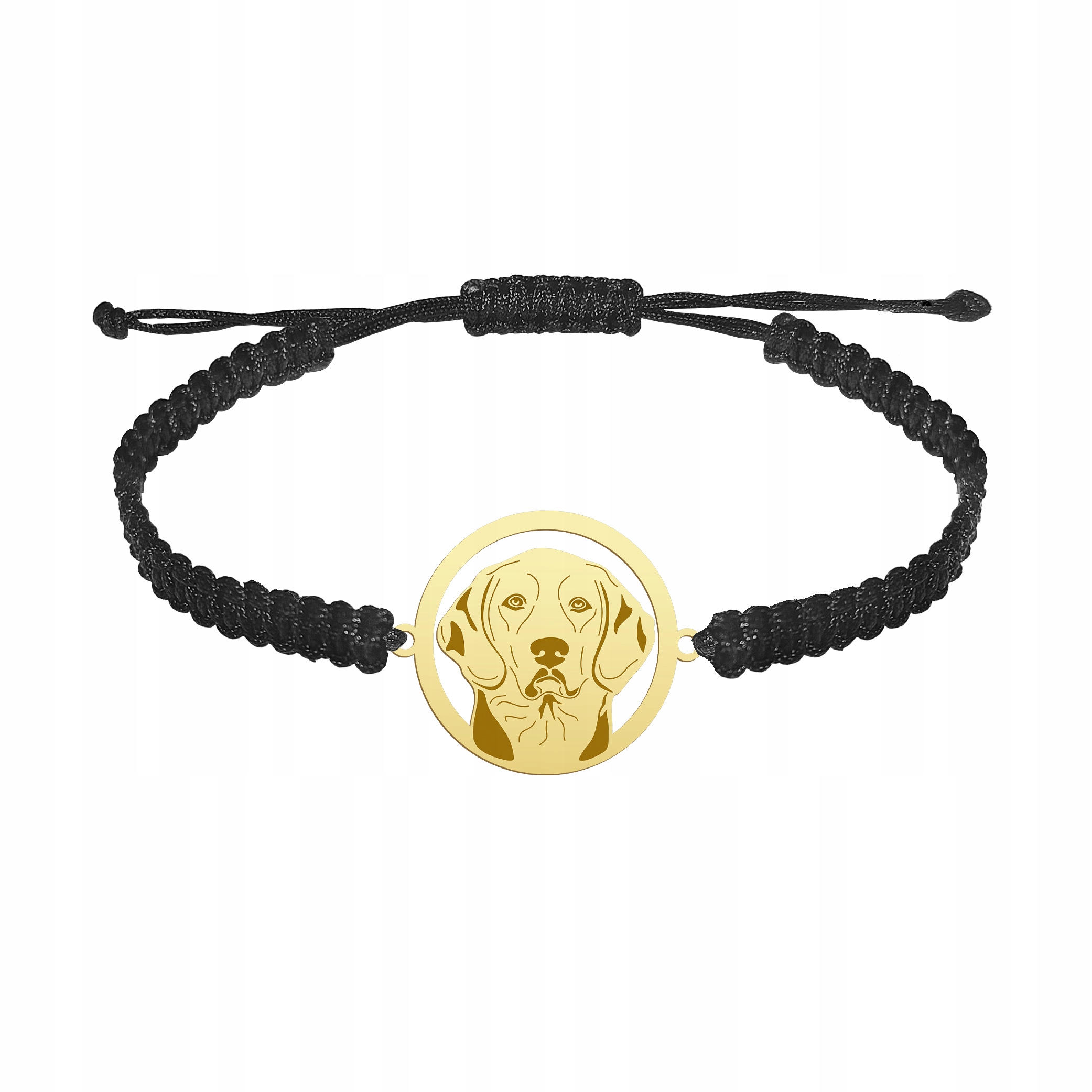 Zlatý náramek s polským Ogarem 925 Makramé Dárek pro ženu Gravírování