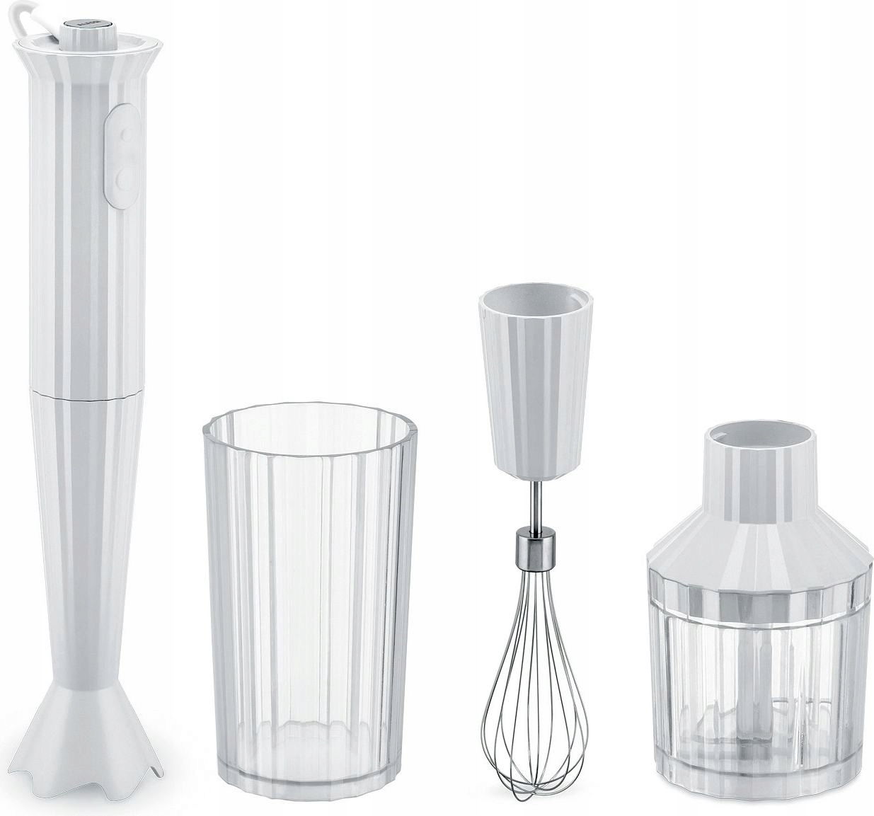 Alessi Plisse Blender Ręczny Akcesoria Biały