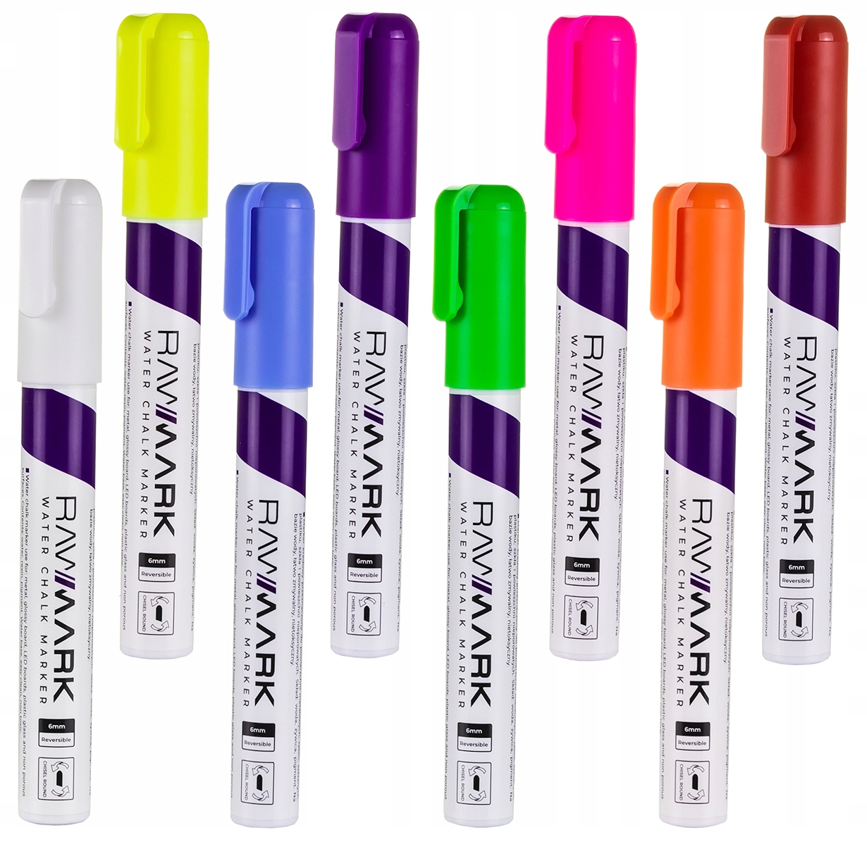 

Kredowy marker do tablic/szkła pisak Rawmark 8 kol