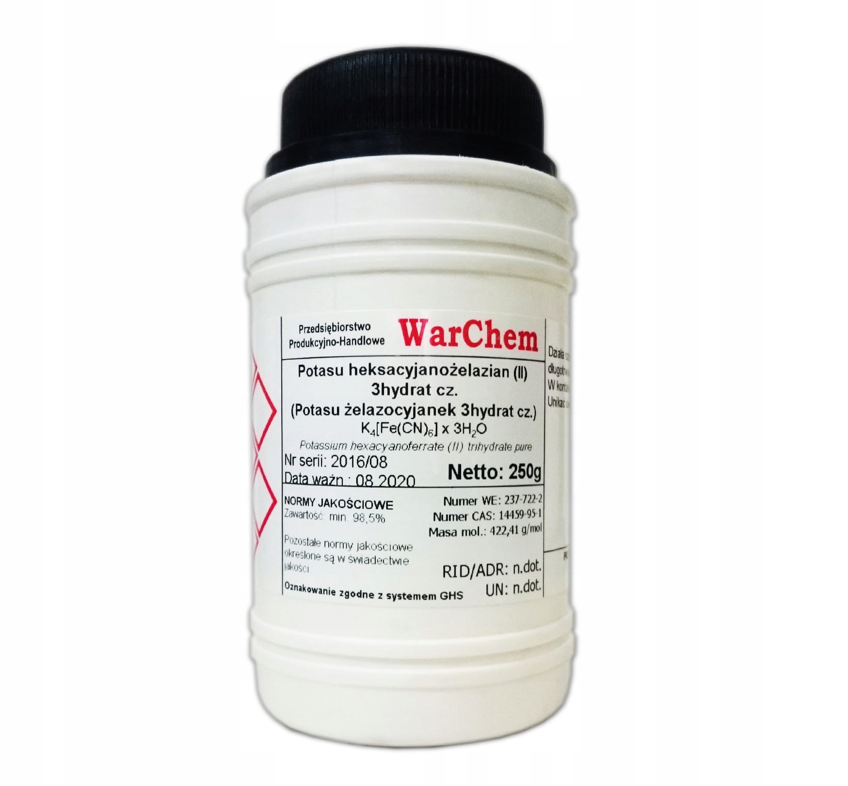 

Żelazocyjanek Potasu 3hydrat- 250g Warchem [52765]