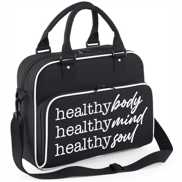Torba Sportowa Czarna Damska Pojemna Na Yogę Pilates Trening Healthy Body