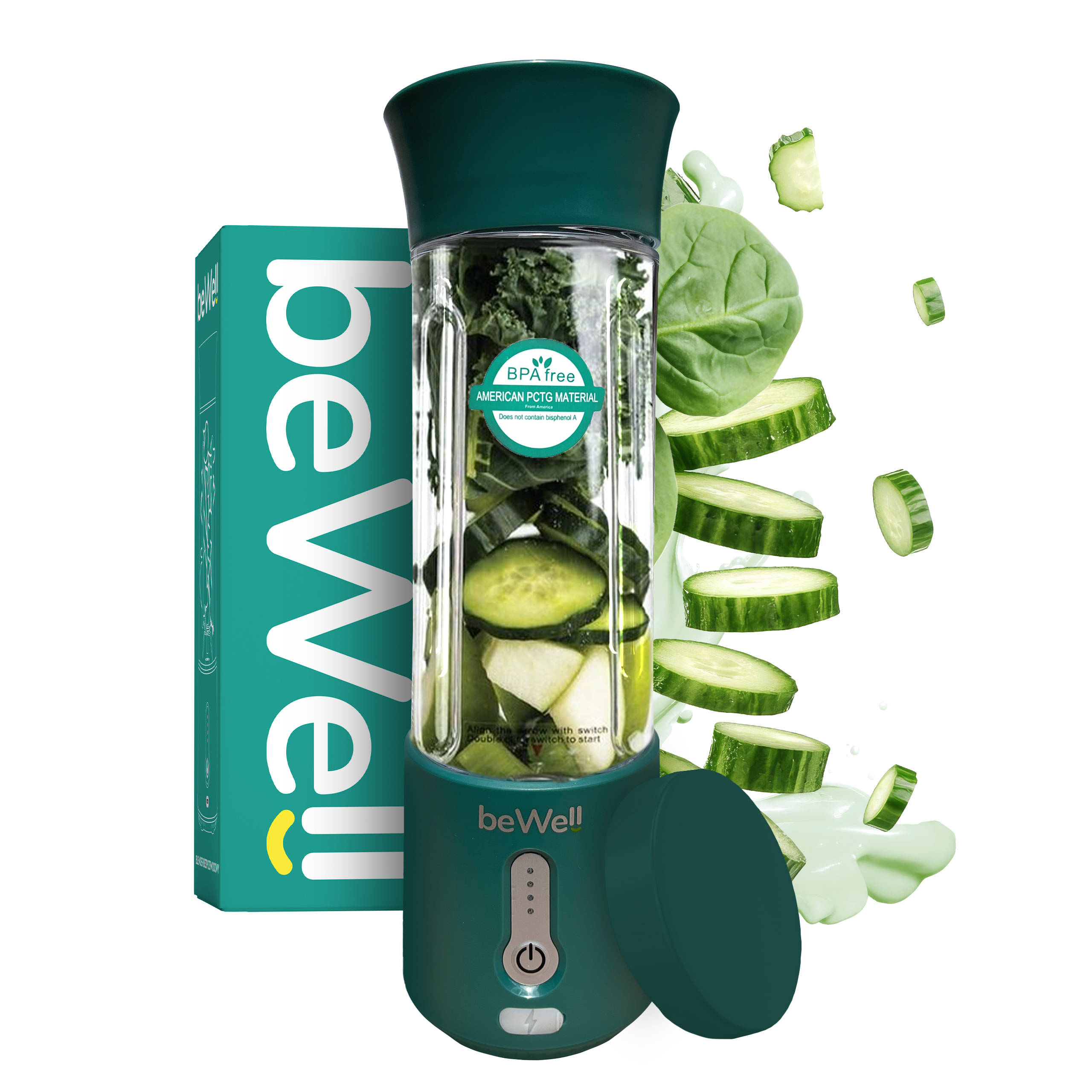 Přenosný bezdrátový mixér beWell na Usb 500 ml, výkonný