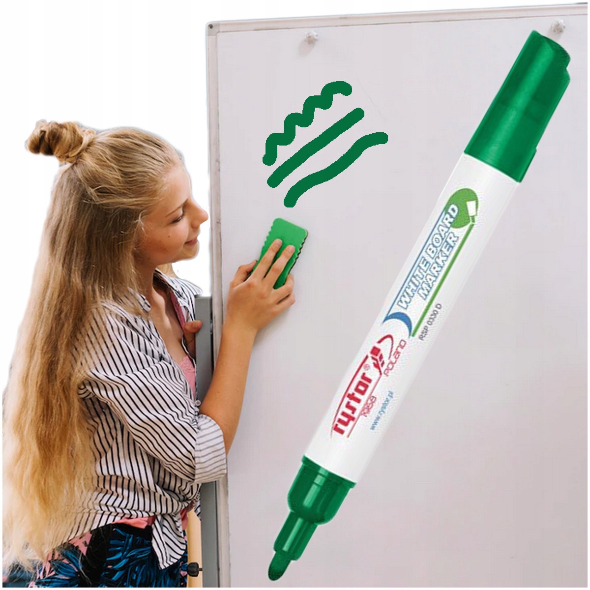 

Pisak Ścieralny Rystor Zielony do Tablic Wyraźny!