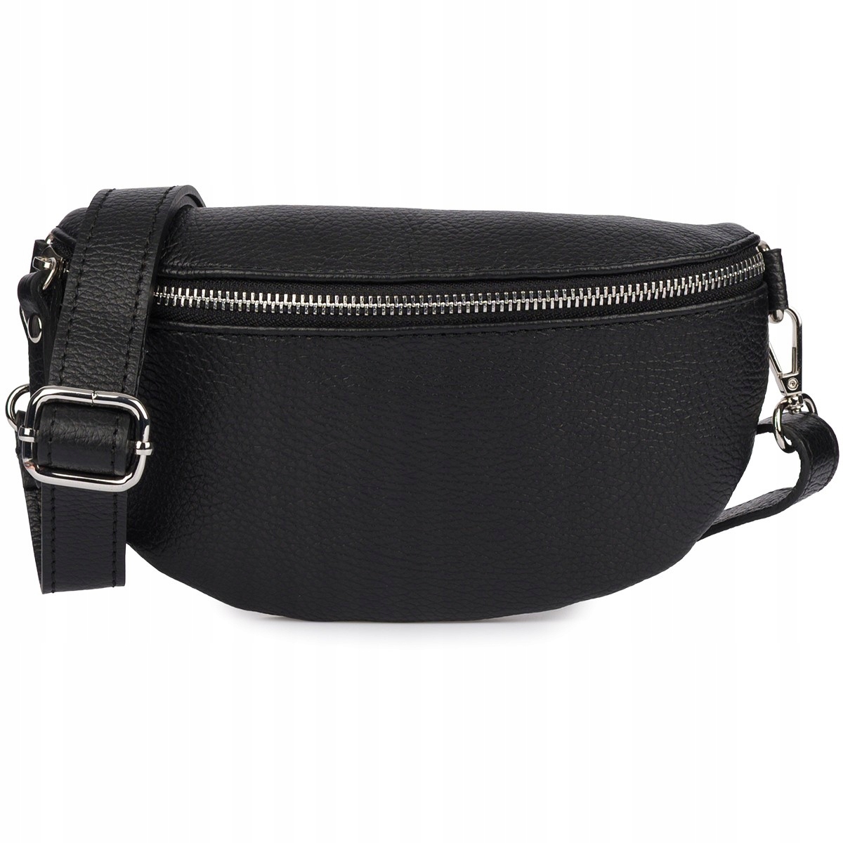 Černá dámská kožená italská Ledvinka na pásek B68