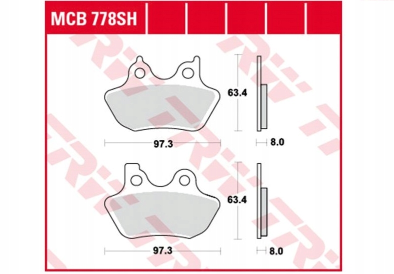 KLOCKI HAMULCOWE HARLEY TYL TRW MCB778SH Part number MCB778SH