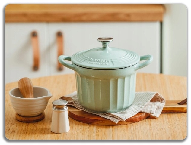 BUYDEEM Emaliowane naczynie żeliwne 1,8L, CP541, Cozy Greenish — 10