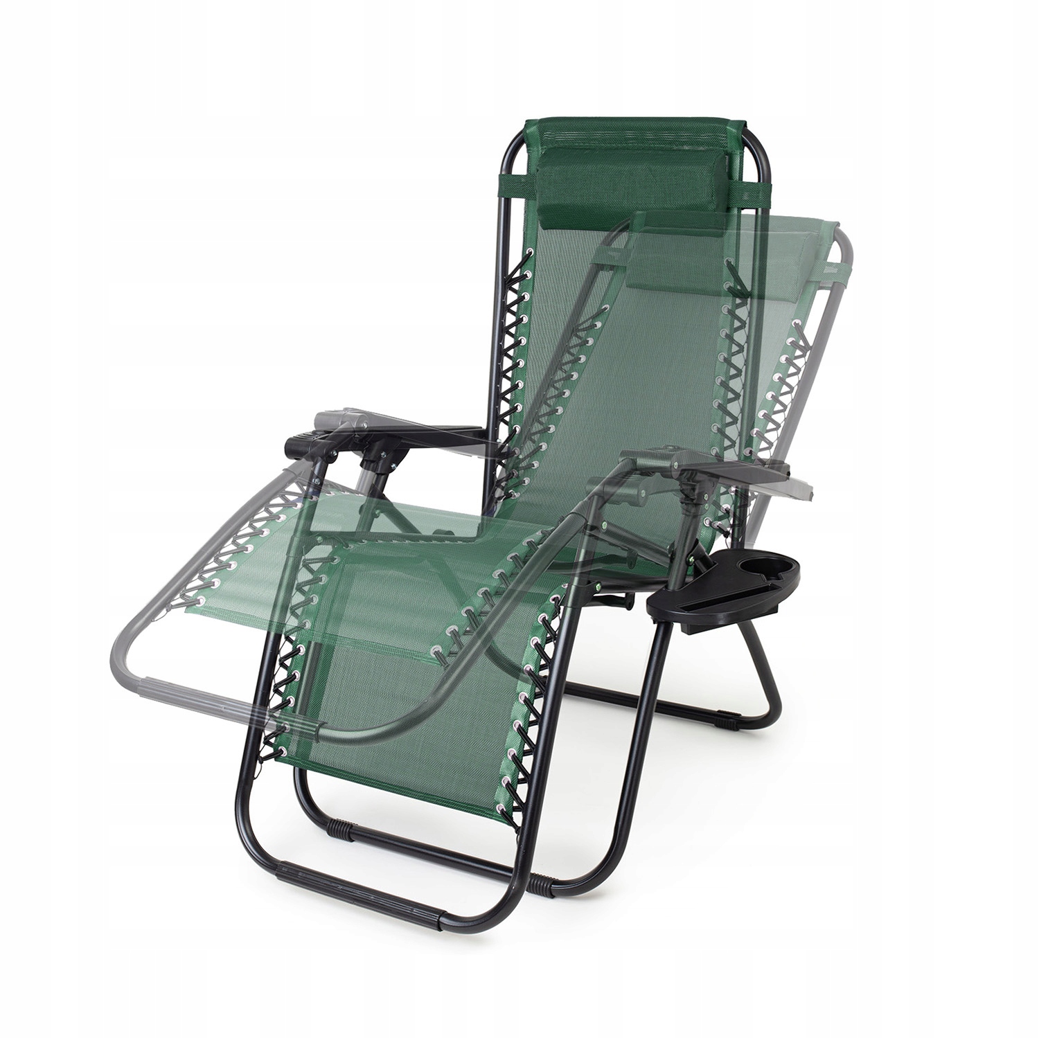 LEŻAK PLAŻOWY FOTEL OGRODOWY KRZESŁO Z ZAGŁÓWKIEM SKŁADANE ZERO GRAVITY Materiał siedziska syntetyk
