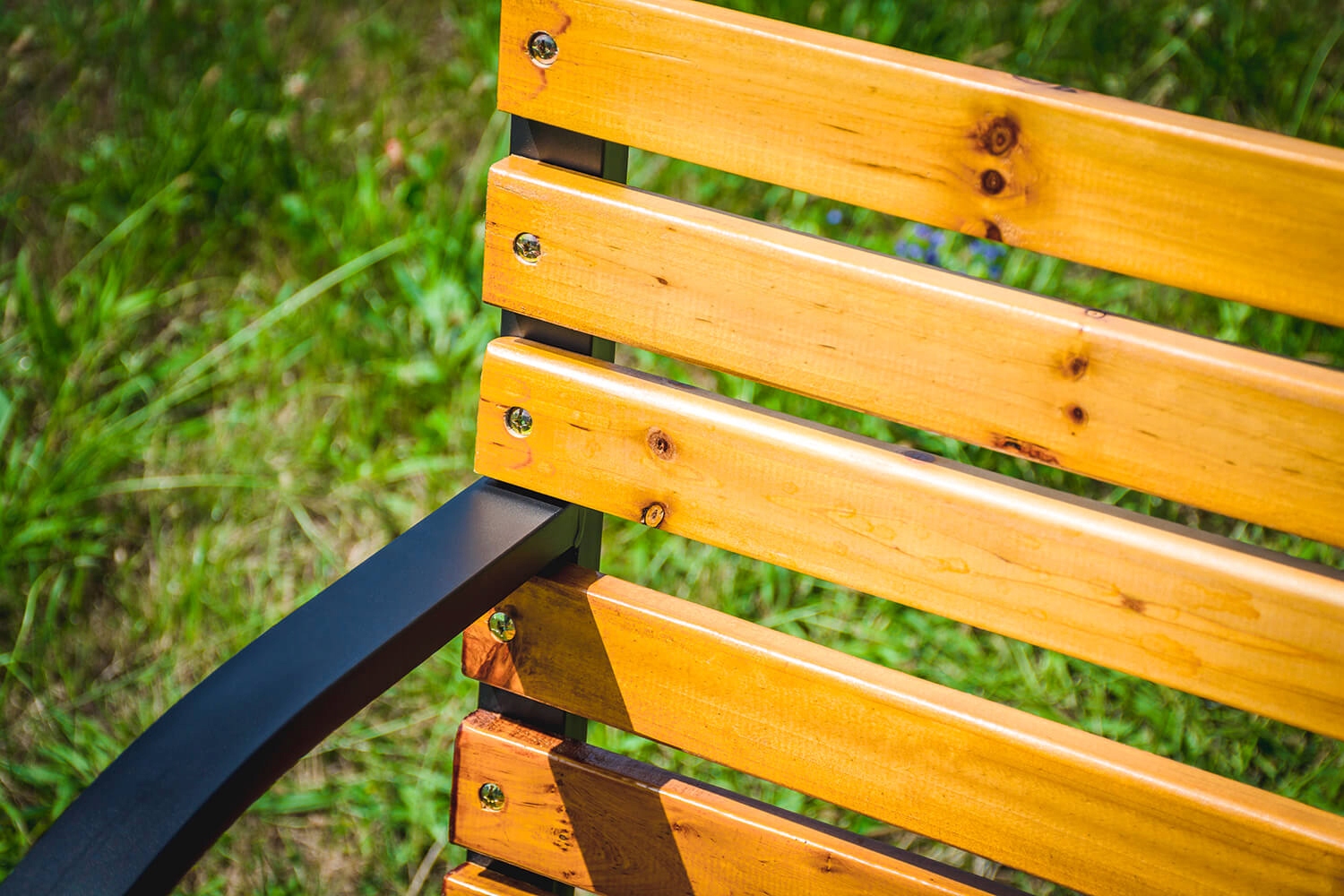 STABILNA ŁAWKA OGRODOWA DREWNIANA PARKOWA METALOWA ŁAWECZKA Z OPARCIEM Producent inna