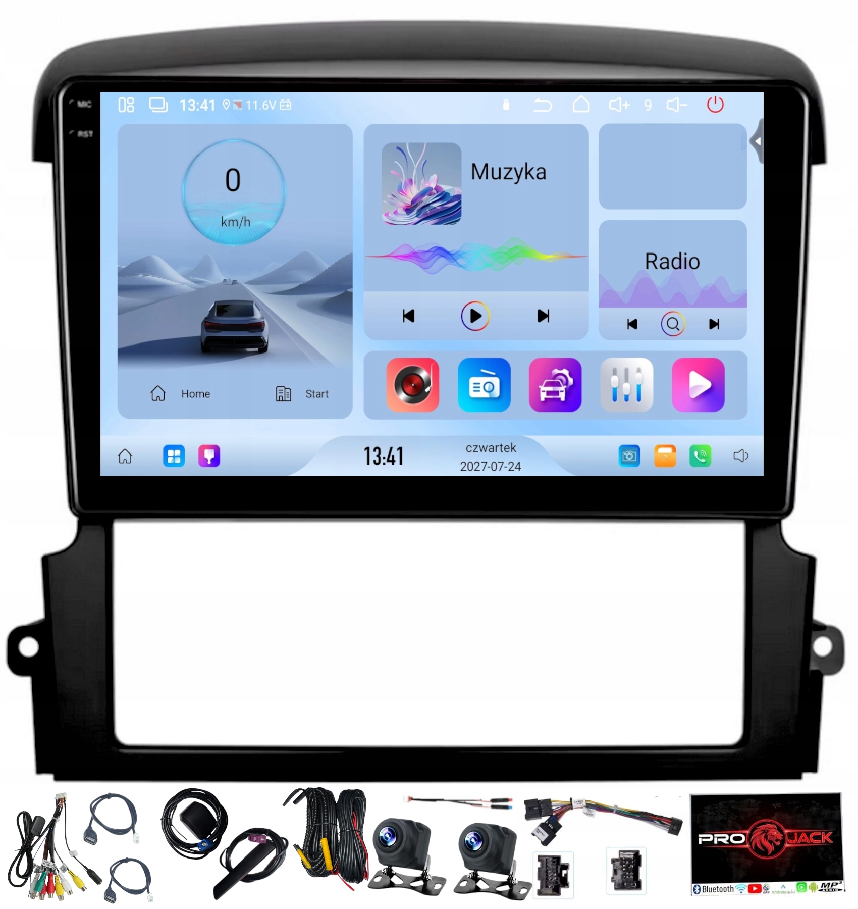 Navigační Rádio Carplay Android Kia Sorento 2002-2009 Bt Wifi 4GB 64GB Sim