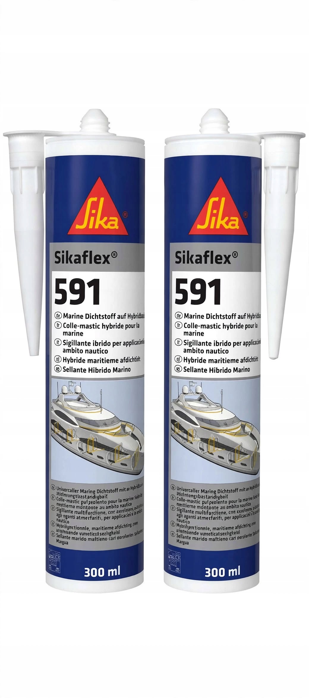 2 x Sikaflex 591 Bílý 300 ml Mořský Vnější Tmel Hybridní Stp