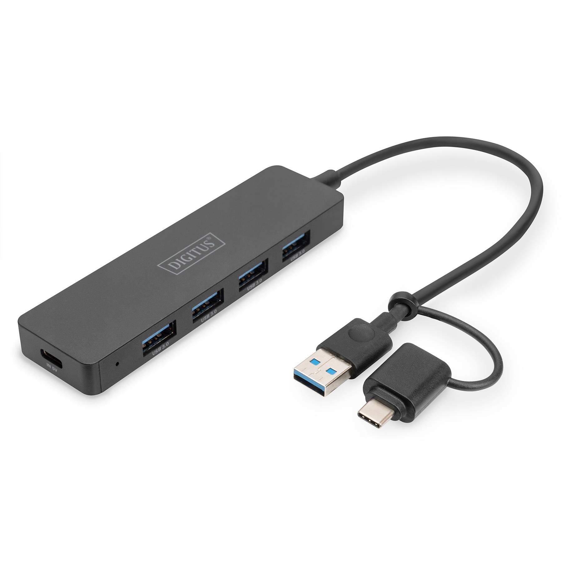 Digitus Hub Usb 3.0/Koncentrator 4-portowy SlimLine Usb A adapter Usb-c 5