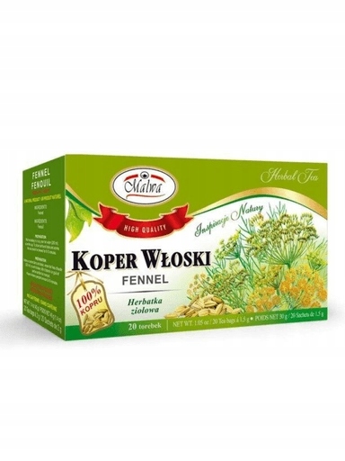 Levně 12 x Čaj Malwa 20 sáčků Kopr Italský Bylinný čaj 100% Podporuje