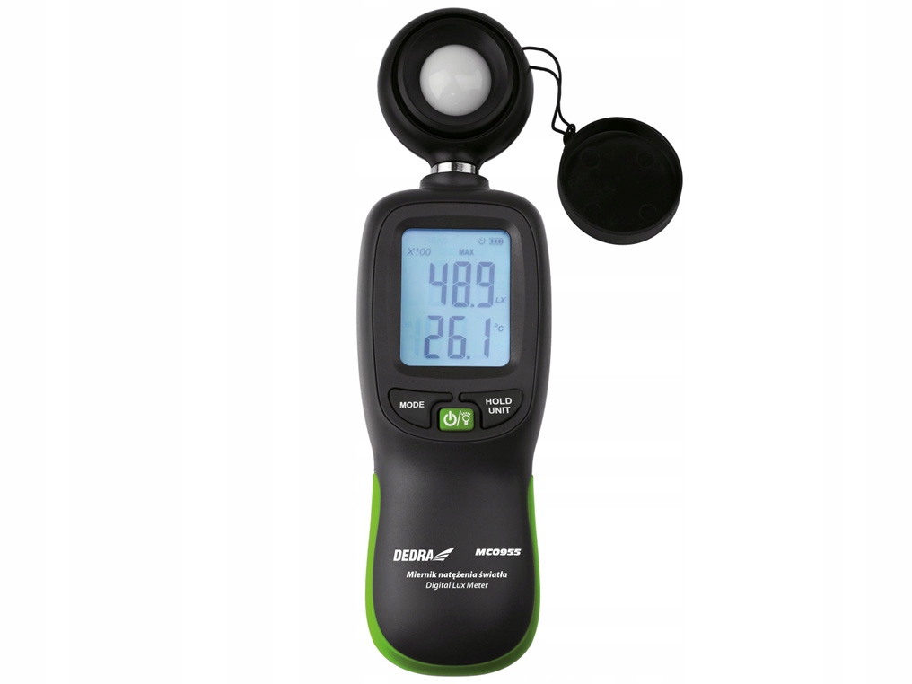 2× Luksometr Miernik natężenia światła DEDRA MC0955 0-200000 LX Termometr