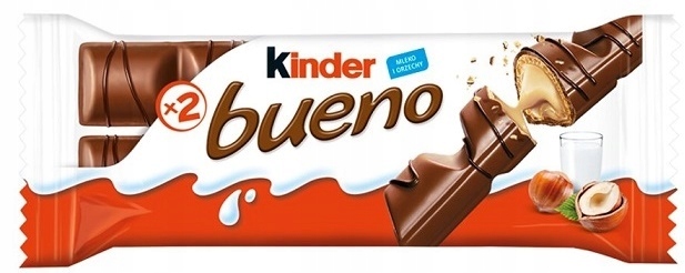 Kinder Bueno Wafel w mlecznej czekoladzie wypełniony mleczno-orzechowym nad