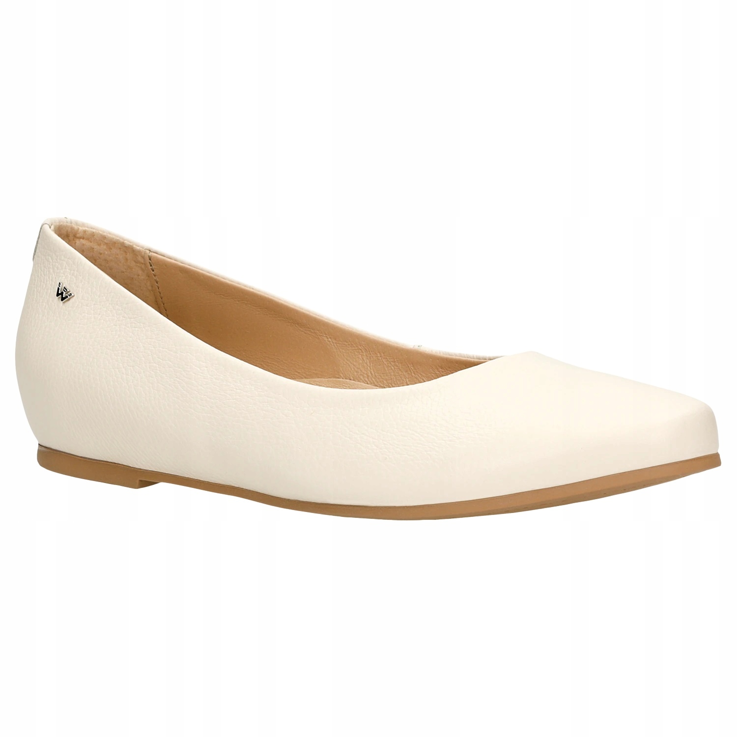 Baleriny damskie skóra licowa Wojas beżowe r. 37