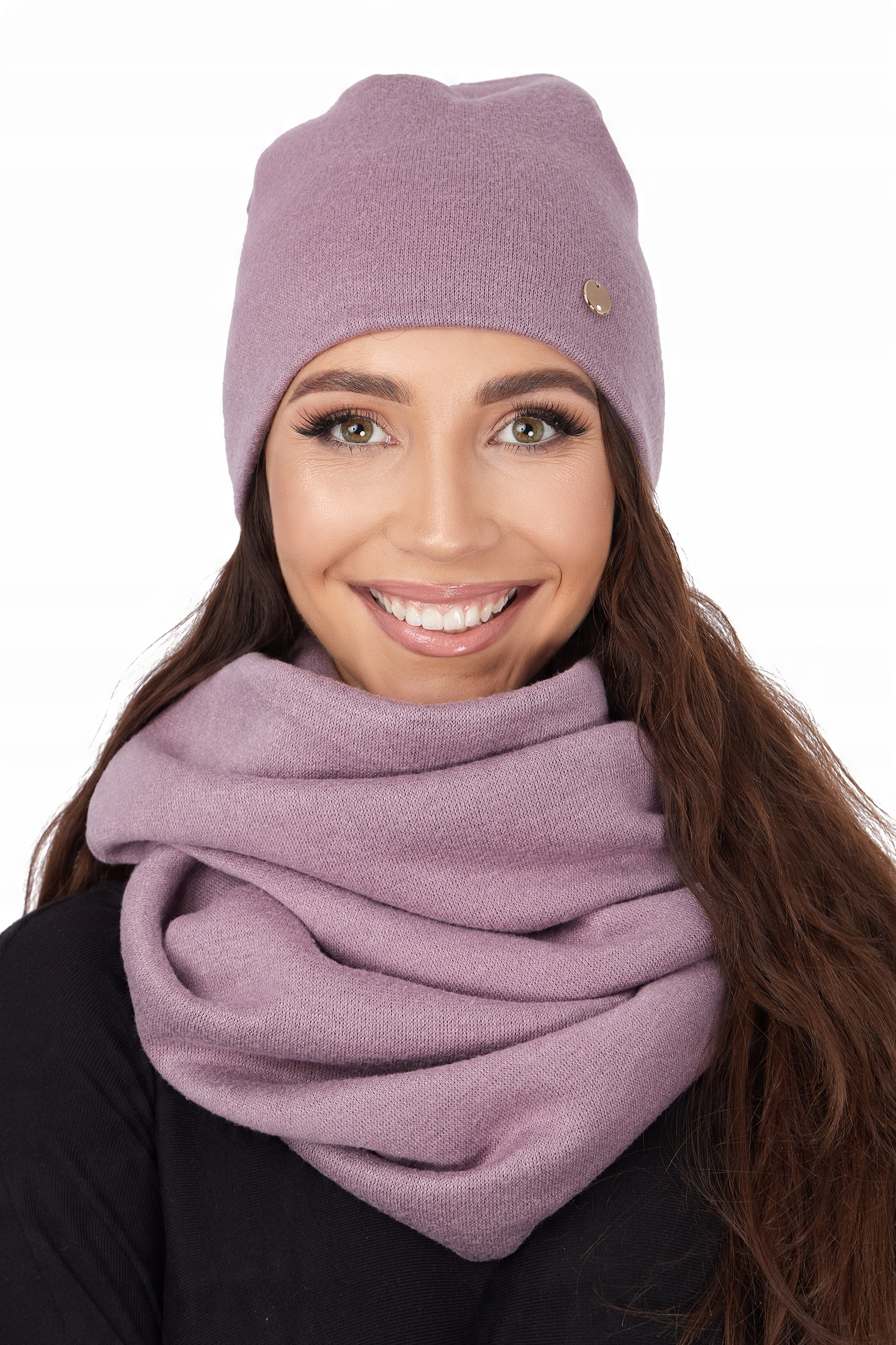 

Duży Komin + Czapka beanie smerfetka Komplet zima