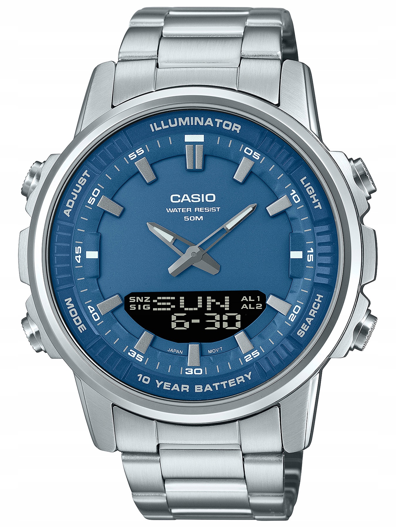 Pánské Hodinky Casio AMW-880D-2A1 Stříbrný Náramek Stoper 50M Pro Kluka